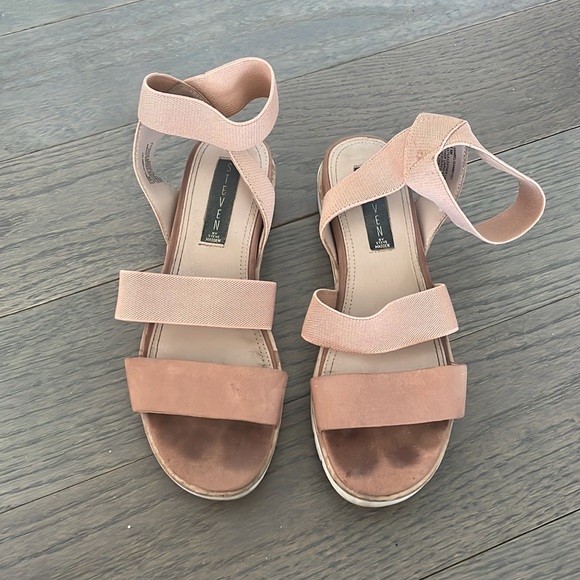 STEVE MADDEN PINK BLUSH NUDE STRETCHY SUMMER ESPADRILLE SANDAL SIZE 7.5 - Picture 3 of 6